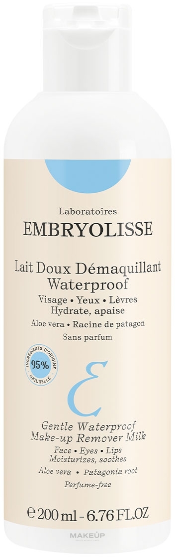 Abschminkmilch für Wasserfestes Make-up mit Aloe Vera - Embryolisse Gentle Waterproof Make-up Remover Milk — Bild 200 ml