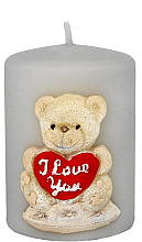 Düfte, Parfümerie und Kosmetik Dekorative Kerze Teddy 7x14 cm grau - Artman
