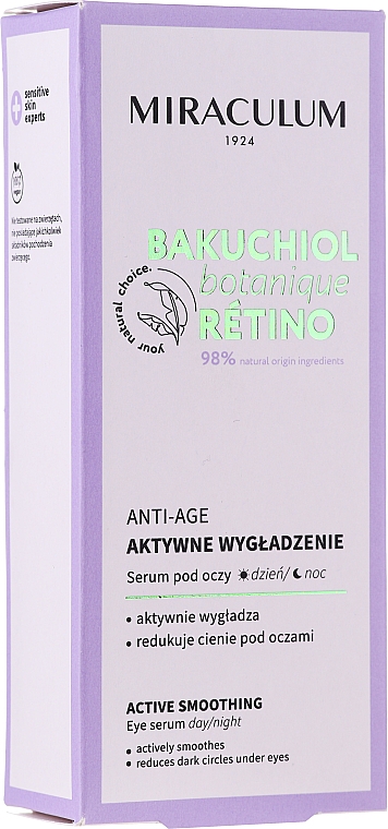 Aktiv glättendes Anti-Aging Serum gegen dunkle Augenringe - Miraculum Bakuchiol Botanique Retino Anti-Age Serum