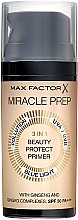 Schützender Gesichtsprimer mit Ginseng- und Ginkgo-Extrakten - Max Factor Miracle Prep 3in1 Beauty Protect Primer SPF 30 PA+ — Bild N1