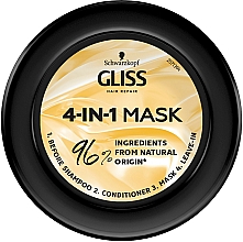 4in1 Nährende Maske für geschädigtes und schwaches Haar - Gliss Kur Performance Treat — Bild N2