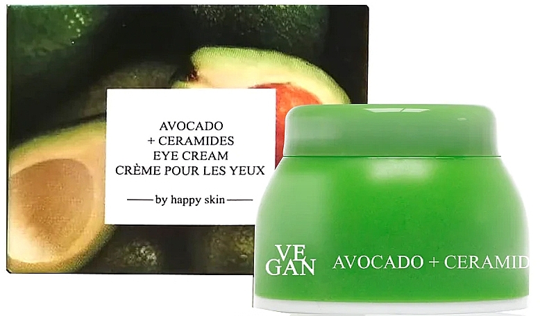 Augencreme mit Avocadoextrakt und Ceramiden  - Vegan By Happy Avocado + Ceramides Eye Cream — Bild N1