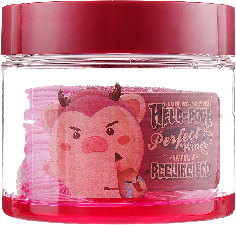 Peelingpads für das Gesicht mit Weinextrakt - Elizavecca Hell-Pore Perfect Wine Sparkling Peeling Pad — Bild N2