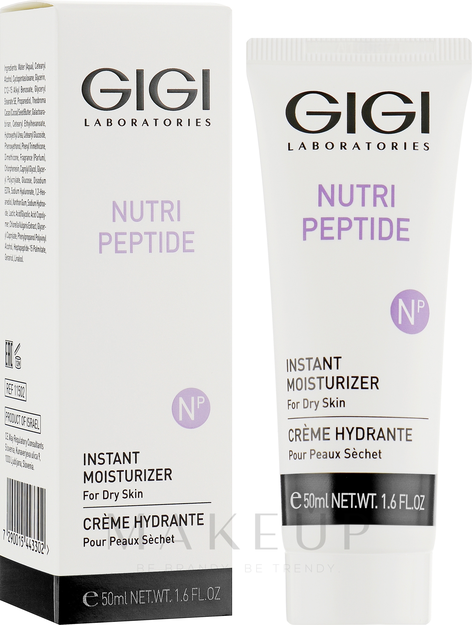 Feuchtigkeitsspendende Gesichtscreme mit sofortiger Wirkung für trockene Haut mit Peptidkomplex - Gigi Nutri-Peptide Instant Moisturizer for Dry Skin — Bild 50 ml