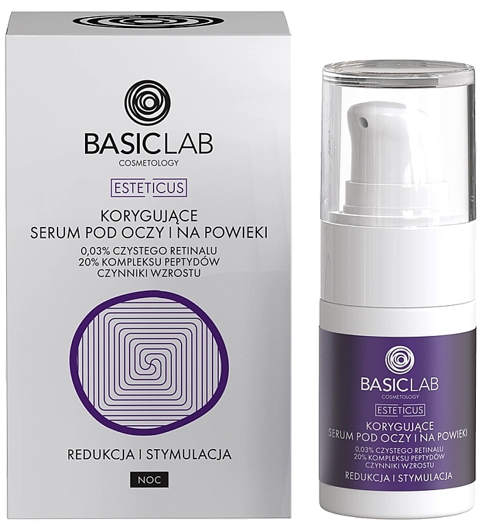 Spezial-Serum zur Nachtkorrektur für Augen und Augenlider Regeneration und Stimulation - BasicLab Dermocosmetics Esteticus — Bild N1