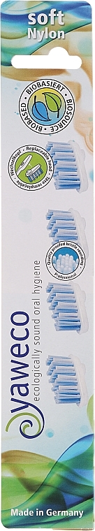 Austauschbare Zahnbürstenköpfe weich 4 St. - Yaweco Toothbrush Heads Nylon Soft — Bild N2