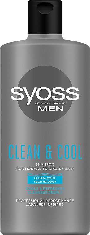Menthol Shampoo für normales bis fettiges Haar - Syoss Men Cool & Clean Shampoo — Bild N1