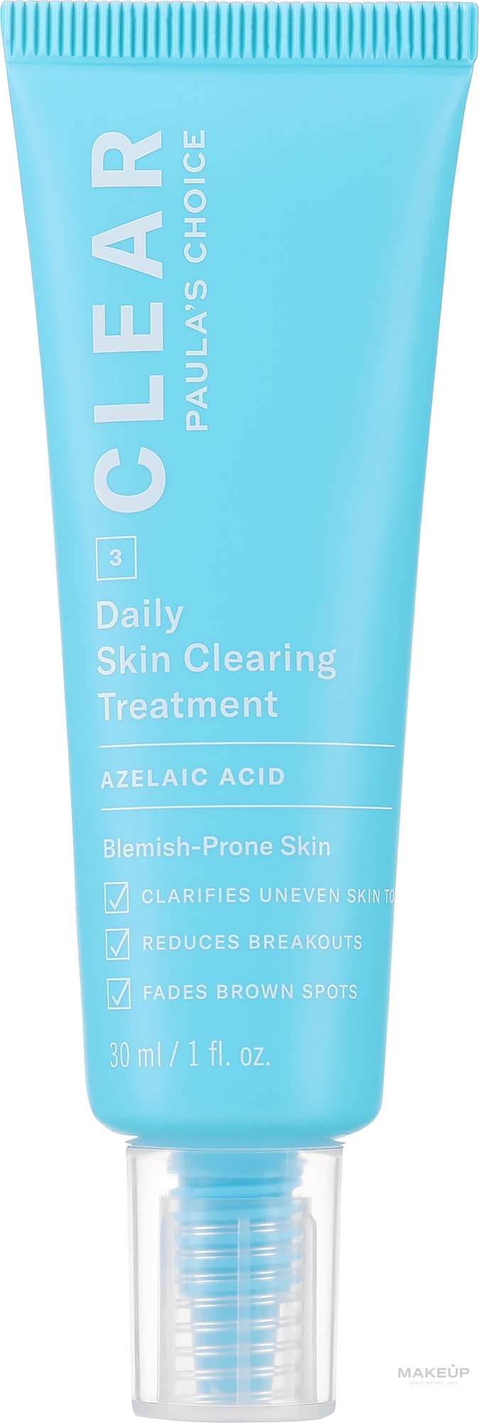 Gesichtsreinigungsmittel mit Azelainsäure - Paula's Choice Clear Daily Skin Clearing Treatment  — Bild 30 ml