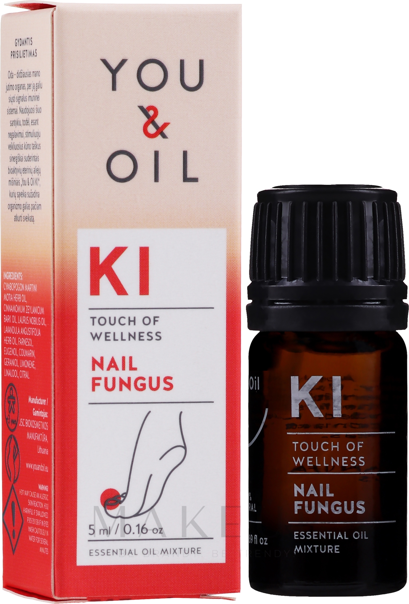 Bioaktive ätherische Ölmischung gegen Nagelpilz - You & Oil KI-Nail Fungus Touch Of Welness Essential Oil — Bild 5 ml