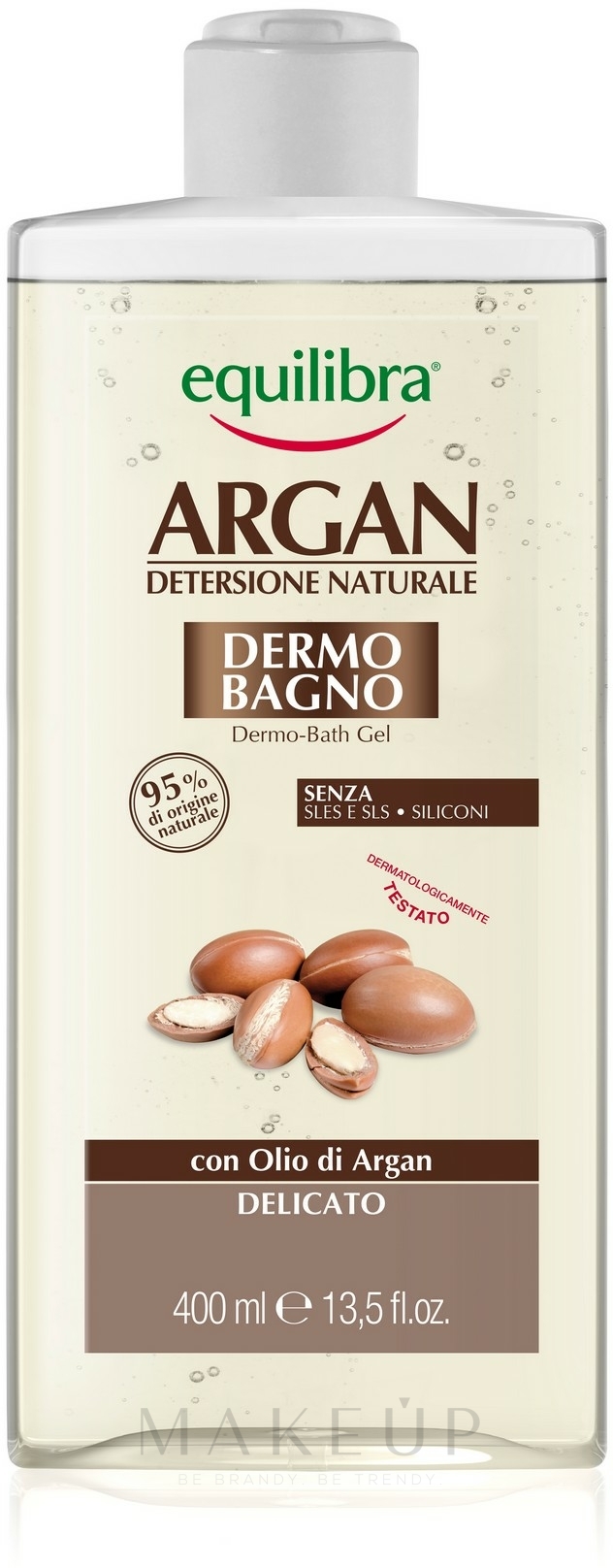 Pflegendes Bade- und Duschgel mit Arganöl - Equilibra Argan Dermo-Bath Gel — Bild 400 ml