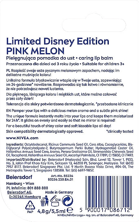 Lippenbalsam - Nivea Disney Princess Pink Melon — Bild N2