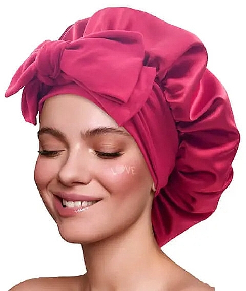 Yeye Bonnet  - Satin-Haarturban mit Bindeband bordeauxrot  — Bild N1