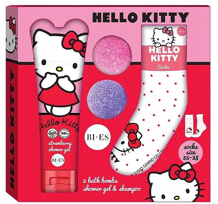 Set - Bi-Es Hello Kitty (sh/gel/240ml + b/bombs/2x55g + socks/1pair) — Bild N1