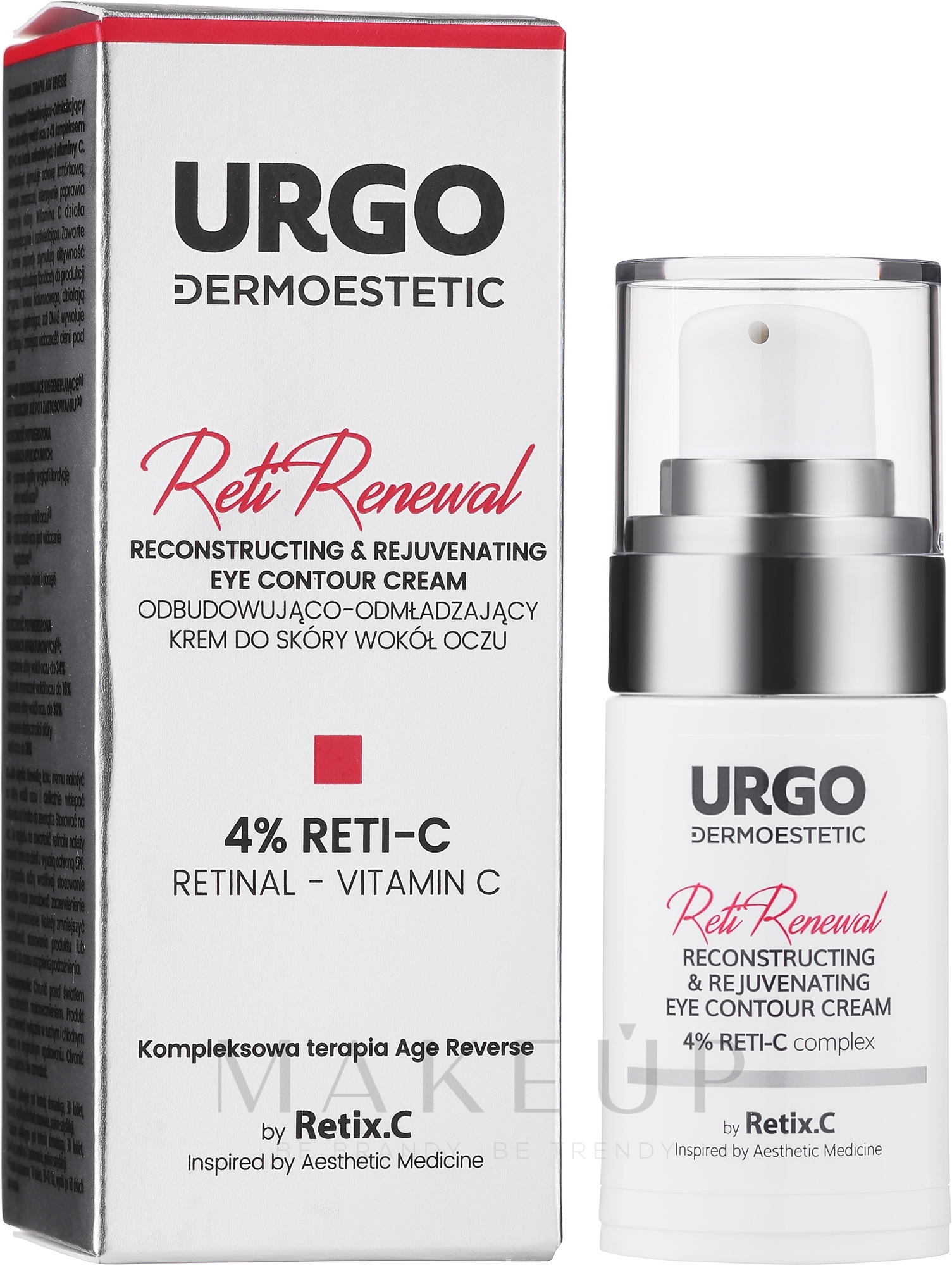 Revitalisierende und verjüngende Augencreme - Urgo Dermoestetic Reti Renewal Reconstructing & Rejuvenating Eye Contiour Cream 4% Reti-C — Bild 15 ml