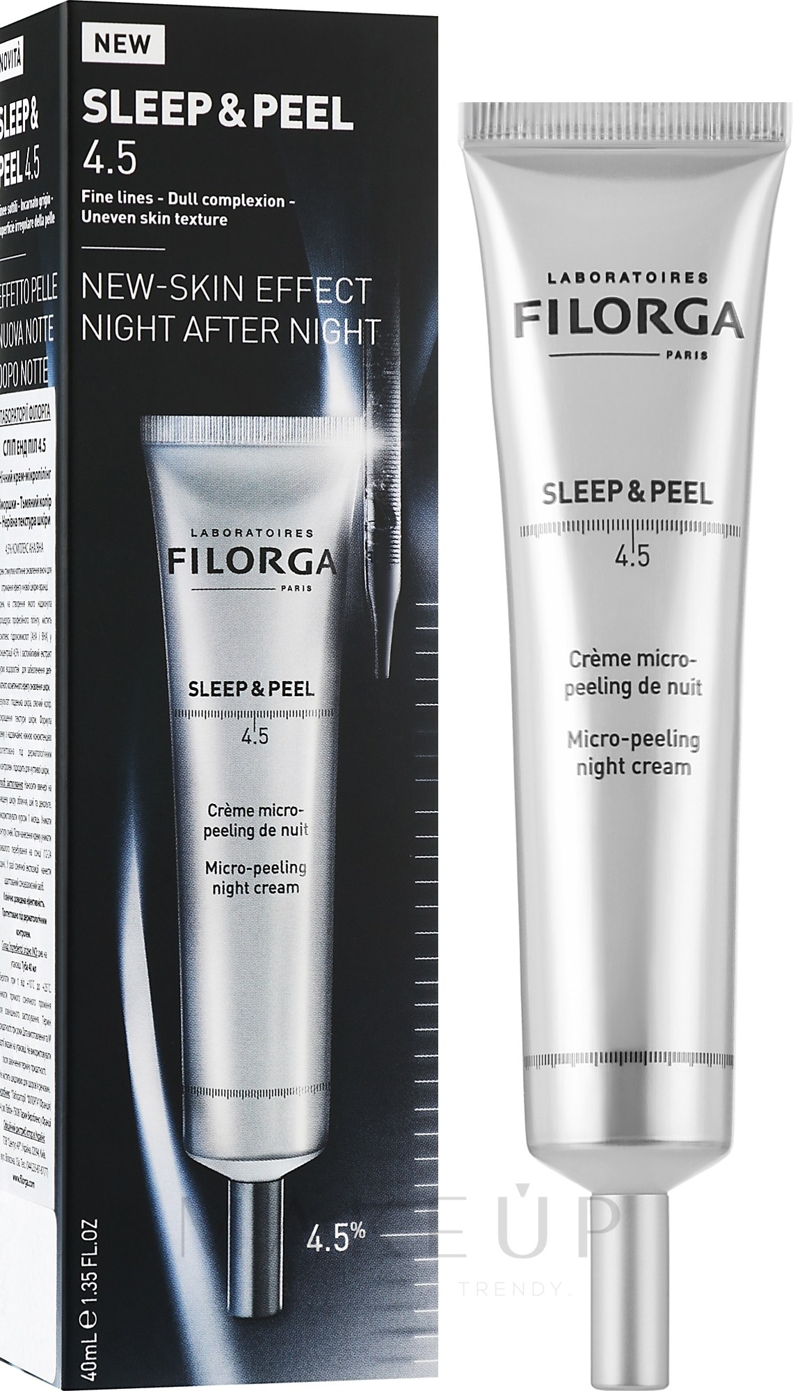 Nachtcreme-Peeling für das Gesicht - Filorga Sleep & Peel Micropeeling Night Cream — Bild 40 ml