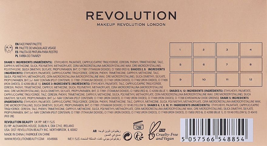 Schminkpalette für das Gesicht mit 6 Metallic-Farben - Revolution Creator Revolution Metallic Face Paint Palette — Bild N3