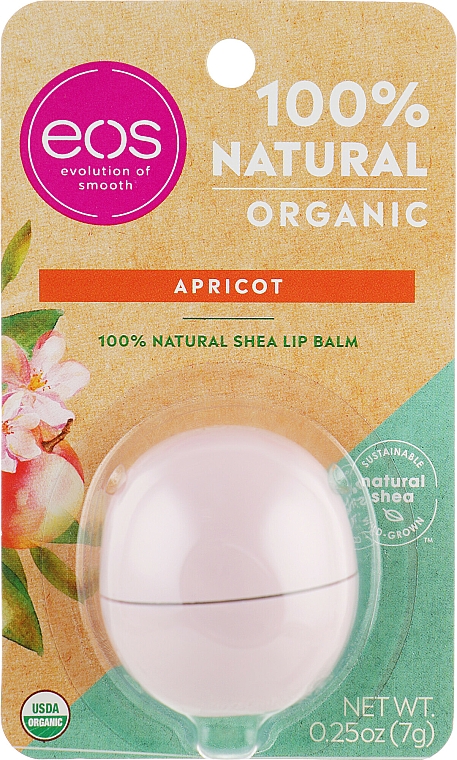 Lippenbalsam mit Aprikosengeschmack und Sheabutter - Eos 100% Natural Organic Apricot Lip Balm