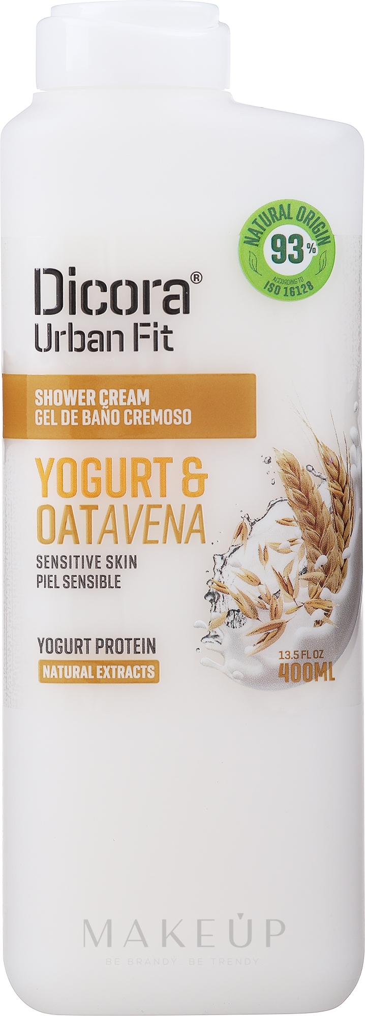 Creme-Duschgel mit Proteinjoghurt und Haferflocken - Dicora Urban Fit Shower Cream Protein Yogurt & Oats Avena — Bild 400 ml