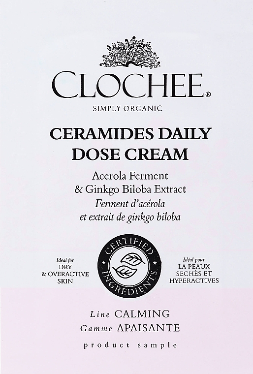 Tagescreme mit Ceramiden für das Gesicht - Clochee Calming Ceramides Daily Dose Cream (Probe)  — Bild N1