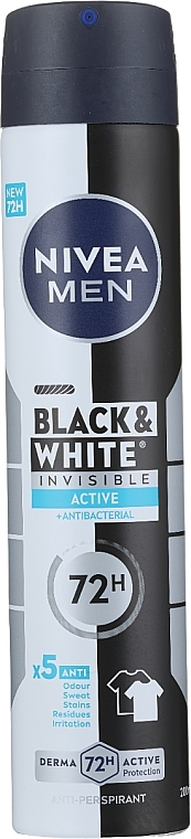 Antitranspirant - NIVEA MEN Invisible for Black & White Active 72H Anti-Perspirant — Bild N1