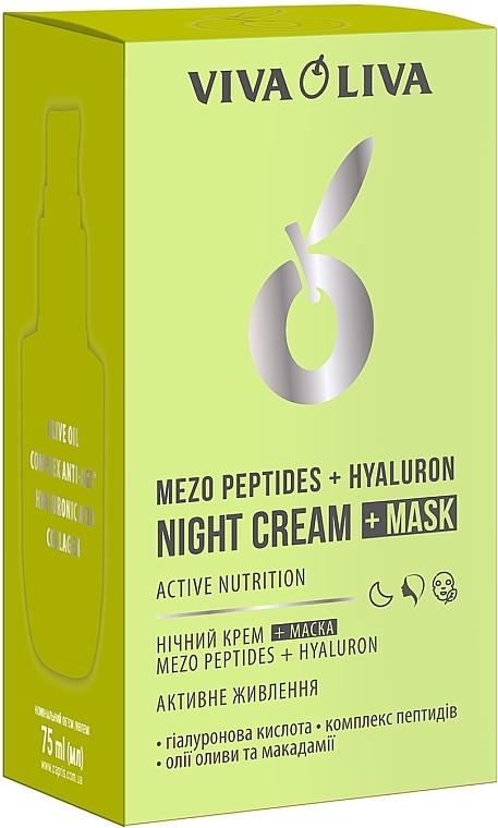 Nachtcreme-Maske - Viva Oliva Mezo Peptides + Hyaluron Night Cream + Mask — Bild N3