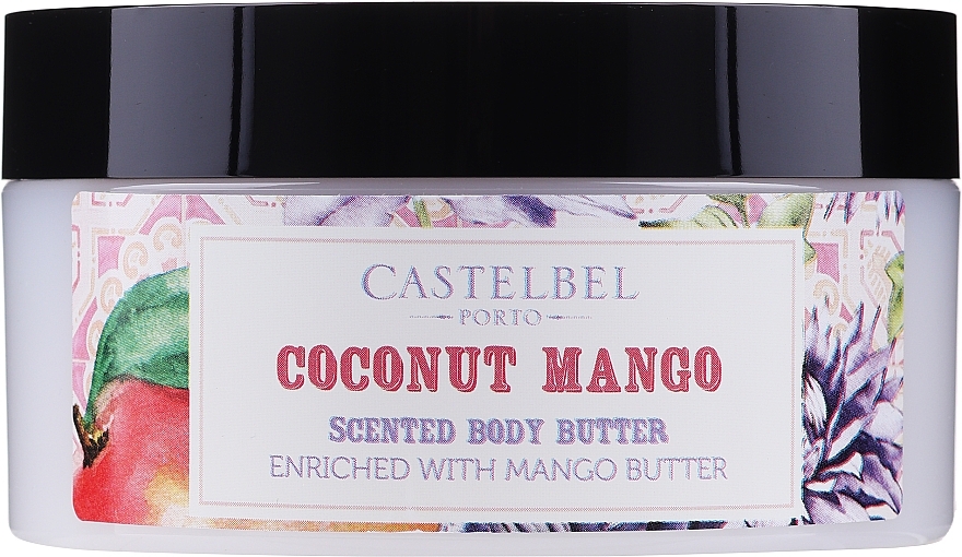 Pflegende und feuchtigkeitsspendende Körperbutter mit Kokos- und Mangoduft - Castelbel Smoothies Coconut Mango Body Butter — Bild N1