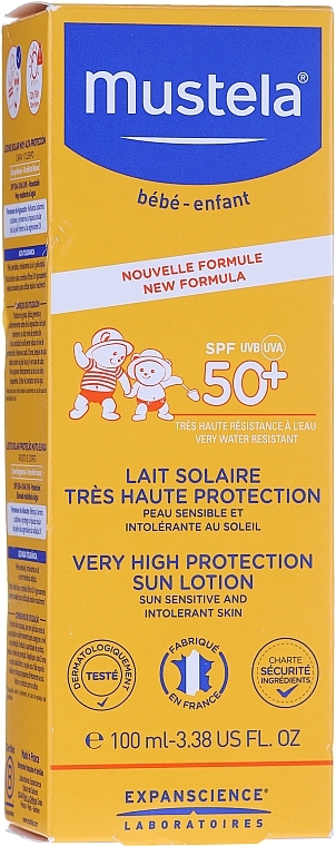 Sonnenschutzlotion für Kinder und Babys SPF 50+ - Mustela Bebe Enfant Very High Protection Face And Body Sun Lotion SPF 50+ — Bild N4