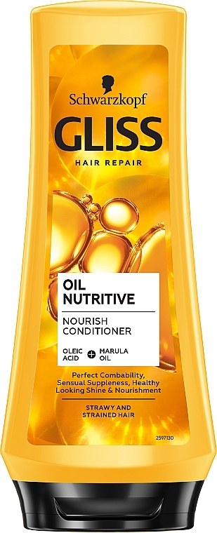 Pflegende Anti-Frizz Haarspülung mit flüssigem Keratinkomplex - Gliss Kur Oil Nutritive Balsam — Bild N1