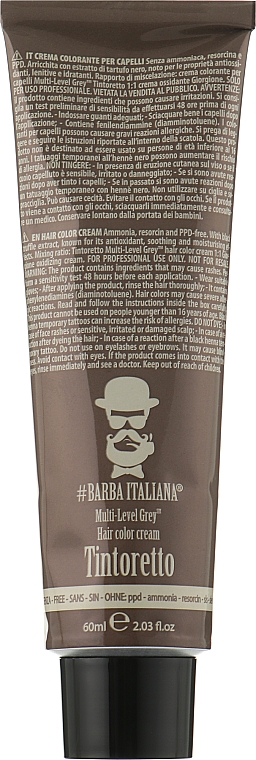 Creme-Haarfarbe für Männer - Barba Italiana Tintoretto Multi Level Grey — Bild N2