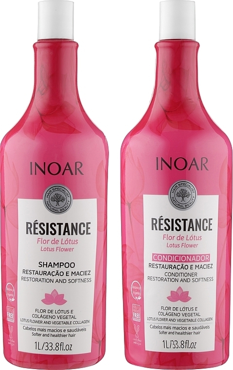 Set - Inoar Resistance Lotus Flower (cond/1000ml + shmp/1000ml) — Bild N1