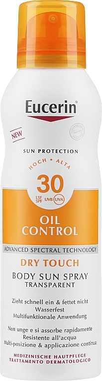 Sonnenschutzspray für den Körper SPF 30 - Eucerin Sun Spray Body Dry Touch Oil Control SPF 30  — Bild N1