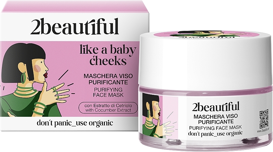 Reinigende Gesichtsmaske - 2beautiful Like A Baby Cheeks Purifying Face Mask  — Bild N2