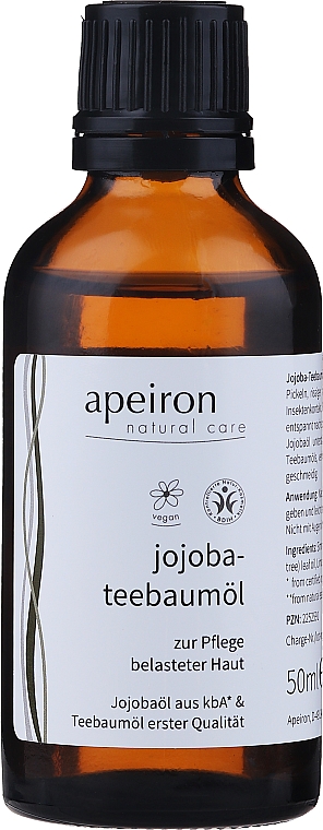Jojoba- und Teebaumöl zur Pflege belasteter Haut - Apeiron — Bild N1