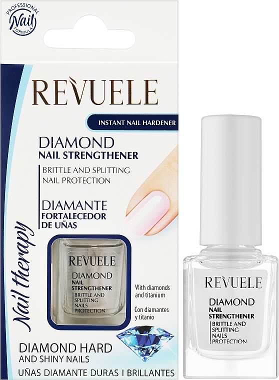 Nagelhärter zur Verstärkung mit Mikropartikeln aus Diamant - Revuele Nail Therapy Instant Nail Hardener Diamond Strengthener — Bild N2