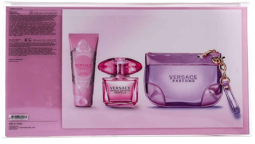 Versace Bright Crystal Absolu - Duftset (Eau de Parfum 90ml + Körperlotion 100ml + Kosmetiktasche) — Bild N11