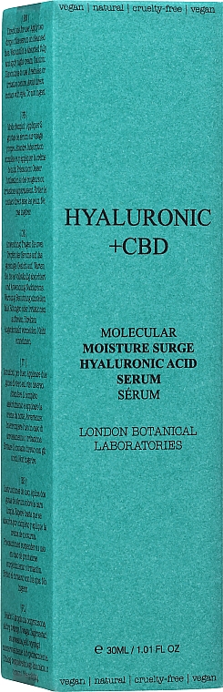 Gesichtspflegeset - London Botanical Laboratories Hyaluronic Acid+CBD Moisture Surge Serum (Gesichtsserum 30ml + Gesichtsserum 30ml) — Bild N2