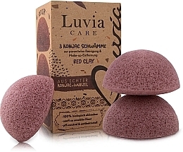 Düfte, Parfümerie und Kosmetik Konjak-Schwamm-Set - Luvia Cosmetics Konjac Sponge Set Red Clay