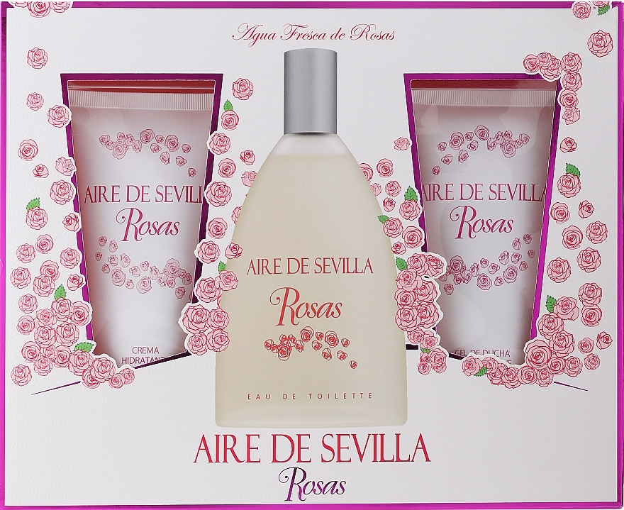 Instituto Espanol Aire de Sevilla Rosas - Duftset (Eau de Toilette 150ml + Körpercreme 150ml + Duschgel 150ml) — Bild N1