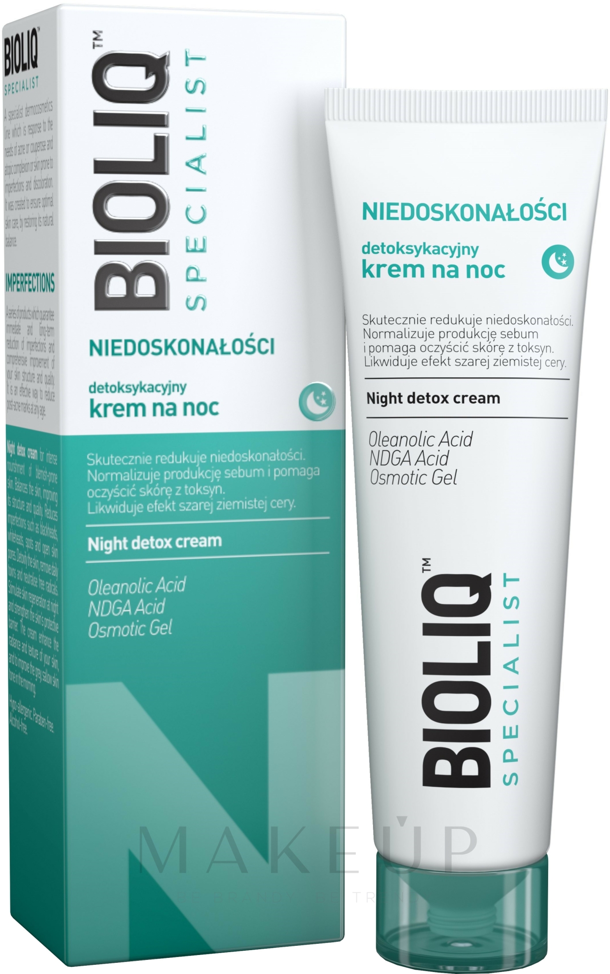 Entgiftungscreme für die Nacht - Bioliq Specialist Niedoskonałośc Night Detox Cream — Bild 30 ml