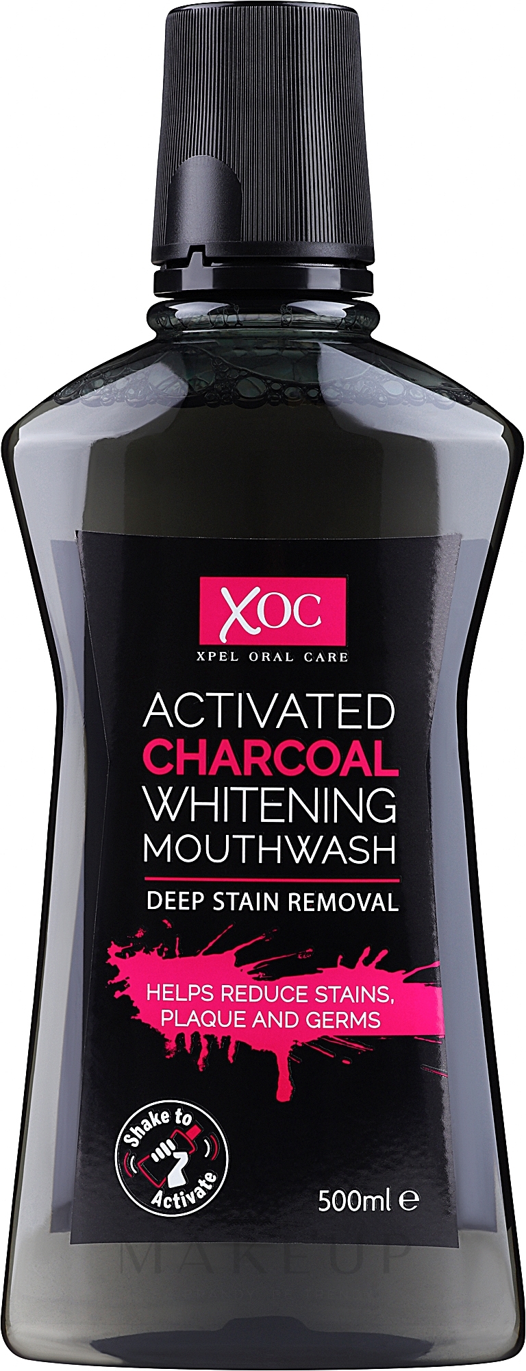 Bleichendes Mundwasser mit Aktivkohle - Xoc Activated Charcoal Whitening Mouthwash — Bild 500 ml