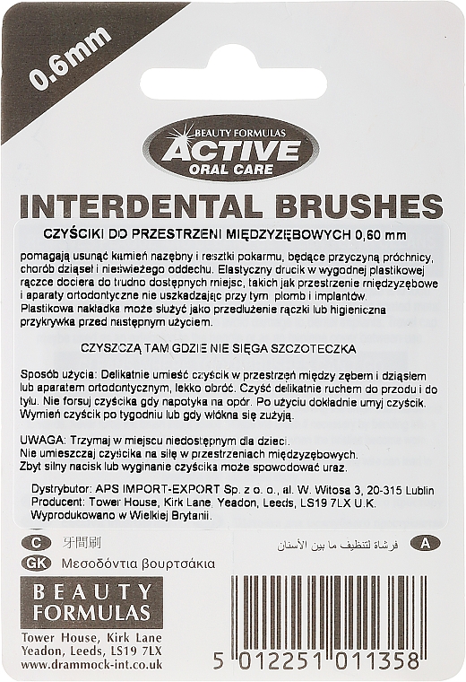 Interdentalzahnbürsten 0,6 mm blau 6 St. - Beauty Formulas Active Oral Care Interdental Brushes Blue — Bild N2
