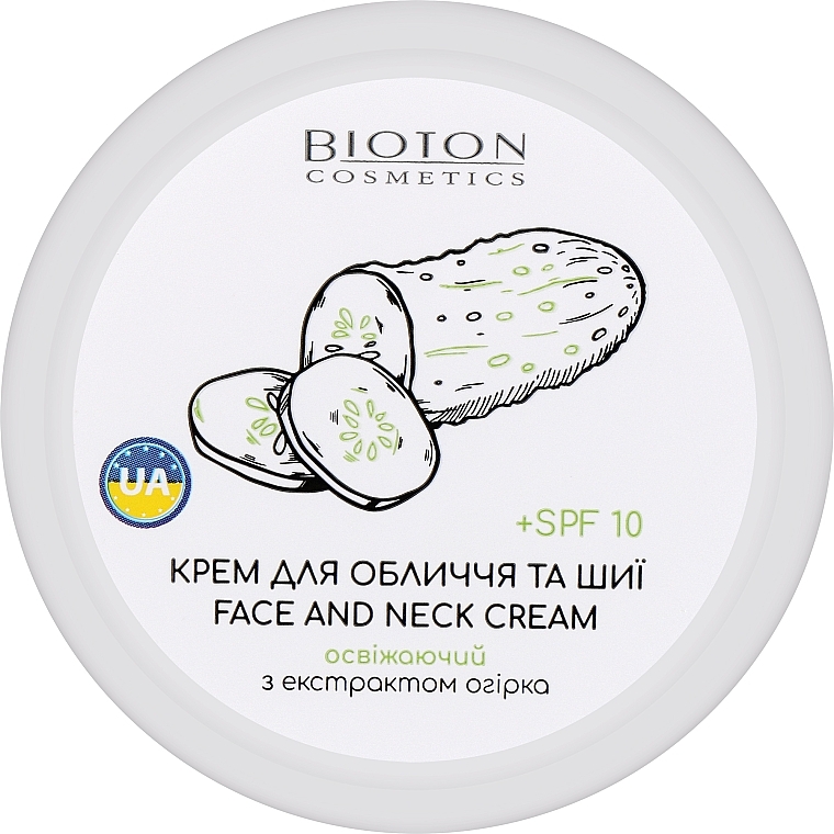 Gesichts- und Halscreme mit Gurkenextrakt - Bioton Cosmetics Face & Neck Cream SPF 10 — Bild N1