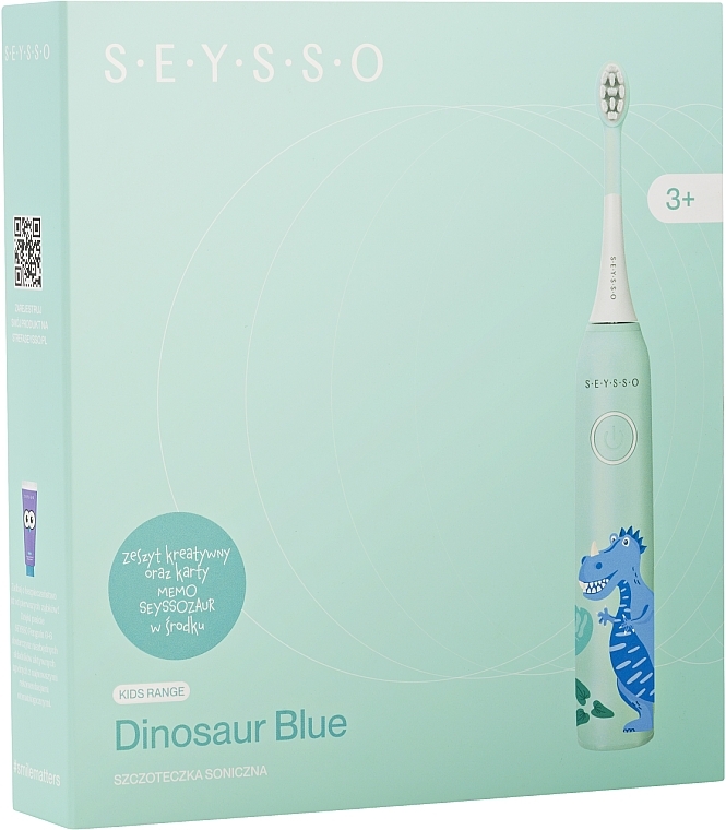 Elektrische Schallzahnbürste für Kinder blau  - Seysso Kids Dinosaur Blue  — Bild N3