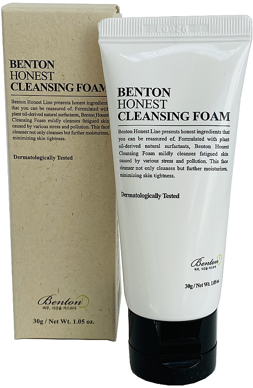 Gesichtsreinigungsschaum mit natürlichen Tensiden aus Palmöl - Benton Honest Cleansing Foam (Mini) — Bild N1
