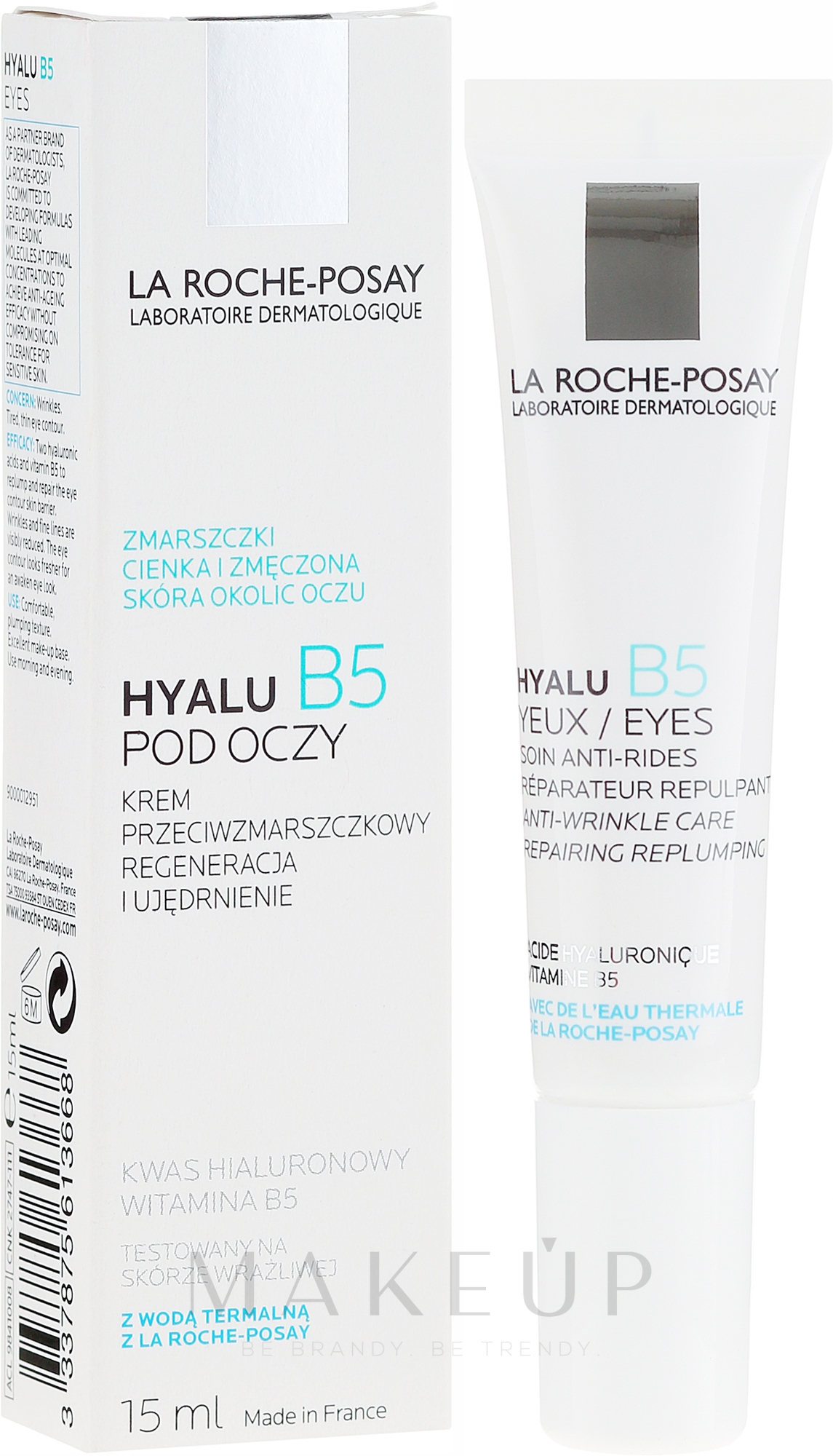 Reparierende Anti-Falten Augenkonturcreme mit Vitamin B5, Hyaluronsäure und Thermalwasser - La Roche-Posay Hyalu B5 Eye — Bild 15 ml