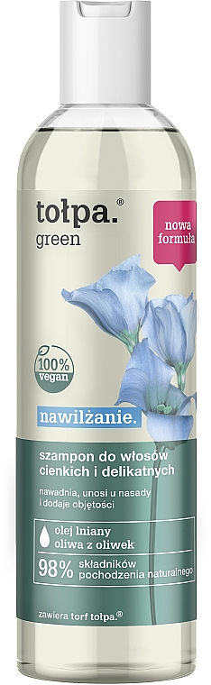 Feuchtigkeitsspendendes Shampoo mit Ahorn-Extrakt und Weizenproteinen für dünnes Haar - Tolpa Green moisturizing Shampoo — Bild N1