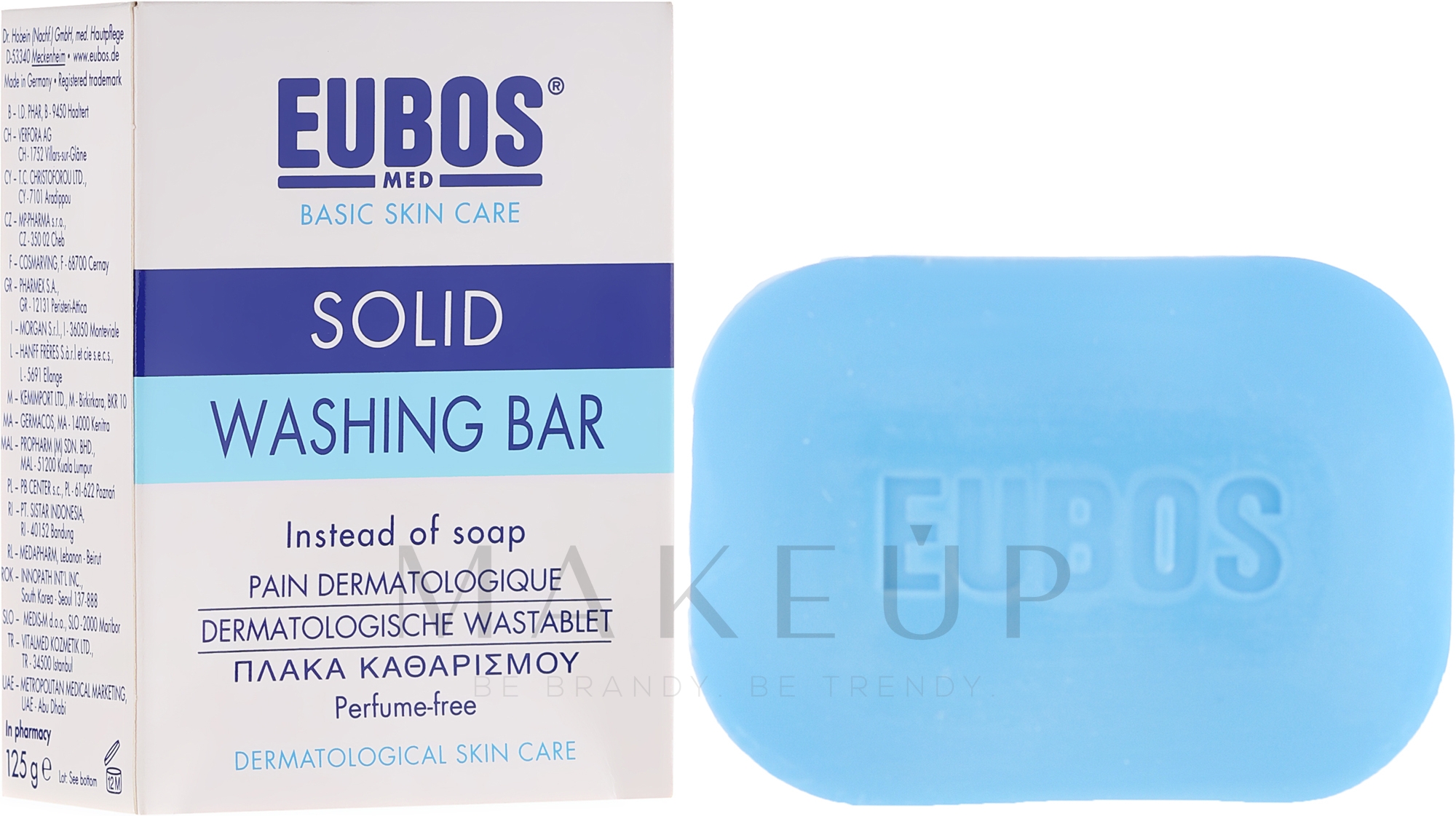 Hand- und Körperseife für fettige und Mischhaut - Eubos Med Basic Skin Care Solid Washing Bar — Bild 125 g