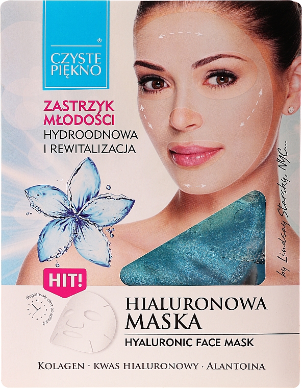 Tuchmaske für das Gesicht mit Hyaluronsäure und Kollagen - Czyste Piekno Hyaluronic Face Mask — Bild N1