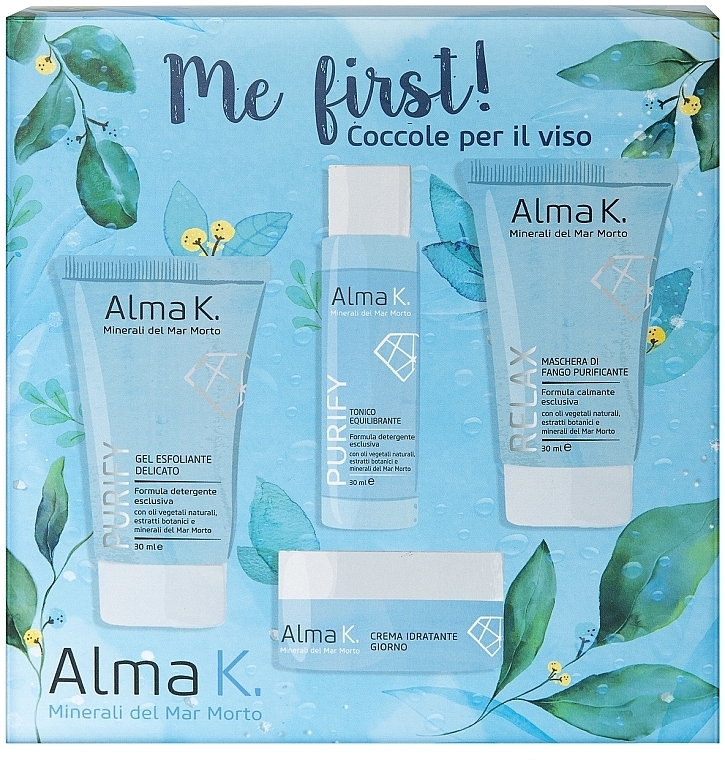Gesichtspflegeset - Alma K Me First Face Care Kit (Gesichtsgel 30ml + Gesichtstoner 15ml + Creme 15ml + Maske 30ml) — Bild N1
