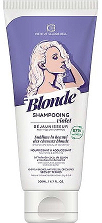 Pflegendes Shampoo für blondes Haar mit Kokos- und Jojobaöl - Institut Claude Bell Blonde Shampooing Violet — Bild N1